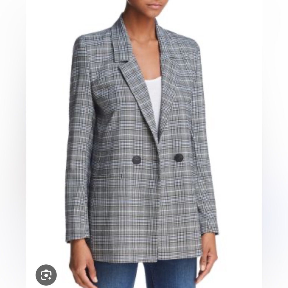 Anine Bing Madeline grey plaid blazer size XS